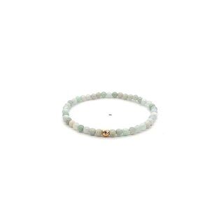 Natural Burmese Jade Gemstones Mini 3.5mm 18K Yellow Gold Bar Faceted Charm Bead